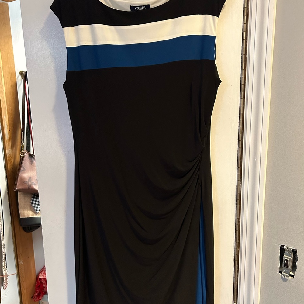 Chaps Black and Blue Women's Dress